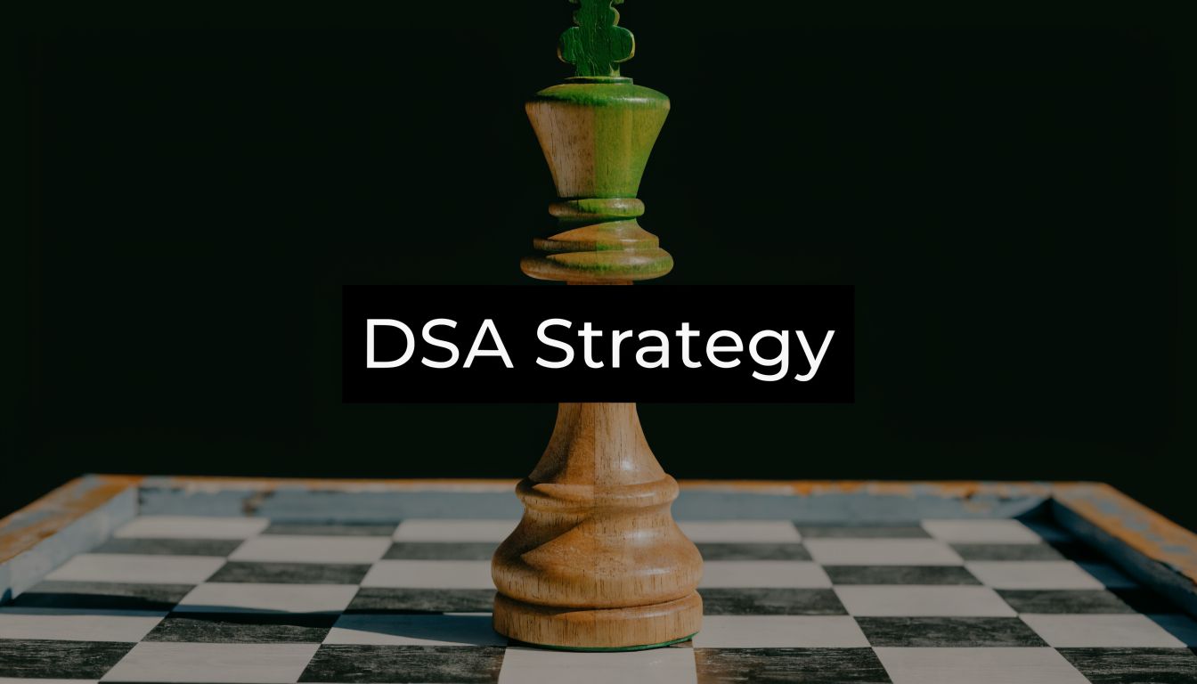 A wooden chess king piece stands on a checkered board against a dark background with text overlay.